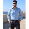 imageCOOFANDY Mens Long Sleeve Wrinkle Free Shirt Casual Button Down Shirts Stretch Dress Shirt with PocketLight Blue