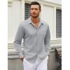 imageCOOFANDY Mens Long Sleeve Wrinkle Free Shirt Casual Button Down Shirts Stretch Dress Shirt with PocketLight Grey