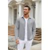 imageCOOFANDY Mens Long Sleeve Wrinkle Free Shirt Casual Button Down Shirts Stretch Dress Shirt with PocketLight Grey