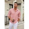 imageCOOFANDY Mens Long Sleeve Wrinkle Free Shirt Casual Button Down Shirts Stretch Dress Shirt with PocketPink