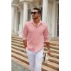 imageCOOFANDY Mens Long Sleeve Wrinkle Free Shirt Casual Button Down Shirts Stretch Dress Shirt with PocketPink