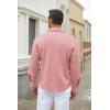 imageCOOFANDY Mens Long Sleeve Wrinkle Free Shirt Casual Button Down Shirts Stretch Dress Shirt with PocketPink