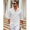 imageCOOFANDY Mens Long Sleeve Wrinkle Free Shirt Casual Button Down Shirts Stretch Dress Shirt with PocketWhite