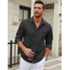 imageCOOFANDY Mens Long Sleeve Wrinkle Free Shirt Casual Button Down Shirts Stretch Dress Shirt with PocketWhite Spots Black