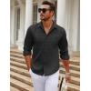 imageCOOFANDY Mens Long Sleeve Wrinkle Free Shirt Casual Button Down Shirts Stretch Dress Shirt with PocketWhite Spots Black