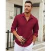 imageCOOFANDY Mens Long Sleeve Wrinkle Free Shirt Casual Button Down Shirts Stretch Dress Shirt with PocketWine Red