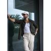 imageCOOFANDY Mens Waffle Button Down Shirts Casual Long Sleeve Shacket Jacket with PocketsArmy Green