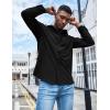 imageCOOFANDY Mens Waffle Button Down Shirts Casual Long Sleeve Shacket Jacket with PocketsBlack