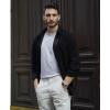 imageCOOFANDY Mens Waffle Button Down Shirts Casual Long Sleeve Shacket Jacket with PocketsBlack