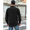 imageCOOFANDY Mens Waffle Button Down Shirts Casual Long Sleeve Shacket Jacket with PocketsBlack