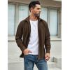 imageCOOFANDY Mens Waffle Button Down Shirts Casual Long Sleeve Shacket Jacket with PocketsBrown