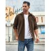 imageCOOFANDY Mens Waffle Button Down Shirts Casual Long Sleeve Shacket Jacket with PocketsBrown