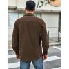 imageCOOFANDY Mens Waffle Button Down Shirts Casual Long Sleeve Shacket Jacket with PocketsBrown