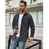imageCOOFANDY Mens Waffle Button Down Shirts Casual Long Sleeve Shacket Jacket with PocketsDark Gray