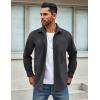 imageCOOFANDY Mens Waffle Button Down Shirts Casual Long Sleeve Shacket Jacket with PocketsDark Gray