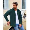 imageCOOFANDY Mens Waffle Button Down Shirts Casual Long Sleeve Shacket Jacket with PocketsDark Green