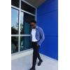 imageCOOFANDY Mens Waffle Button Down Shirts Casual Long Sleeve Shacket Jacket with PocketsDenim Blue
