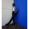 imageCOOFANDY Mens Waffle Button Down Shirts Casual Long Sleeve Shacket Jacket with PocketsDenim Blue