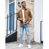 imageCOOFANDY Mens Waffle Button Down Shirts Casual Long Sleeve Shacket Jacket with PocketsKhaki