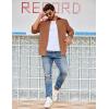 imageCOOFANDY Mens Waffle Button Down Shirts Casual Long Sleeve Shacket Jacket with PocketsLight Brown