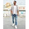 imageCOOFANDY Mens Waffle Button Down Shirts Casual Long Sleeve Shacket Jacket with PocketsLight Gray