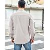 imageCOOFANDY Mens Waffle Button Down Shirts Casual Long Sleeve Shacket Jacket with PocketsLight Gray