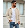imageCOOFANDY Mens Waffle Button Down Shirts Casual Long Sleeve Shacket Jacket with PocketsLight Khaki