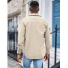 imageCOOFANDY Mens Waffle Button Down Shirts Casual Long Sleeve Shacket Jacket with PocketsLight Khaki