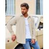 imageCOOFANDY Mens Waffle Button Down Shirts Casual Long Sleeve Shacket Jacket with PocketsMoon Grey