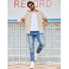 imageCOOFANDY Mens Waffle Button Down Shirts Casual Long Sleeve Shacket Jacket with PocketsMoon Grey