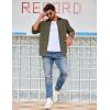 imageCOOFANDY Mens Waffle Button Down Shirts Casual Long Sleeve Shacket Jacket with PocketsOlive Green