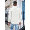 imageCOOFANDY Mens Waffle Button Down Shirts Casual Long Sleeve Shacket Jacket with PocketsWhite