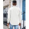 imageCOOFANDY Mens Waffle Button Down Shirts Casual Long Sleeve Shacket Jacket with PocketsWhite