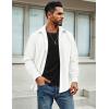 imageCOOFANDY Mens Waffle Button Down Shirts Casual Long Sleeve Shacket Jacket with PocketsWhite