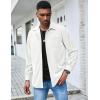 imageCOOFANDY Mens Waffle Button Down Shirts Casual Long Sleeve Shacket Jacket with PocketsWhite