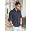 imageCOOFANDY Mens Wrinkle Free Shirt Casual Button Down Long Sleeve Dress ShirtsDark Blue