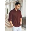 imageCOOFANDY Mens Wrinkle Free Shirt Casual Button Down Long Sleeve Dress ShirtsWine Red