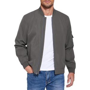imageCOOFANDY Mens Lightweight Bomber Jacket Casual Fashion Windbreaker Flight Zip Up Jackets Outdoor CoatDeep Gray