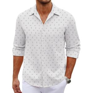 imageCOOFANDY Mens Long Sleeve Wrinkle Free Shirt Casual Button Down Shirts Stretch Dress Shirt with PocketBlack Bracket Print