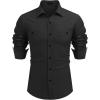 imageCOOFANDY Mens Casual Button Down Shirts Long Sleeve Wrinkle Free Untucked Dress ShirtsBlack