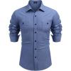 imageCOOFANDY Mens Casual Button Down Shirts Long Sleeve Wrinkle Free Untucked Dress ShirtsBlue