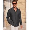 imageCOOFANDY Mens Casual Button Down Shirts Long Sleeve Wrinkle Free Untucked Dress ShirtsDenim Black