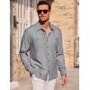 imageCOOFANDY Mens Casual Button Down Shirts Long Sleeve Wrinkle Free Untucked Dress ShirtsGray