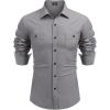 imageCOOFANDY Mens Casual Button Down Shirts Long Sleeve Wrinkle Free Untucked Dress ShirtsGray
