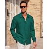 imageCOOFANDY Mens Casual Button Down Shirts Long Sleeve Wrinkle Free Untucked Dress ShirtsGreen