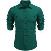 imageCOOFANDY Mens Casual Button Down Shirts Long Sleeve Wrinkle Free Untucked Dress ShirtsGreen