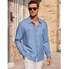 imageCOOFANDY Mens Casual Button Down Shirts Long Sleeve Wrinkle Free Untucked Dress ShirtsLight Blue