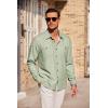 imageCOOFANDY Mens Casual Button Down Shirts Long Sleeve Wrinkle Free Untucked Dress ShirtsLight Green