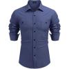 imageCOOFANDY Mens Casual Button Down Shirts Long Sleeve Wrinkle Free Untucked Dress ShirtsNavy Blue