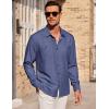 imageCOOFANDY Mens Casual Button Down Shirts Long Sleeve Wrinkle Free Untucked Dress ShirtsNavy Blue